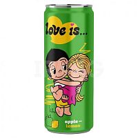 Напиток безалкогольный газированный, пастеризованный "Love is" со вкусом Яблока и Лимона 330 мл