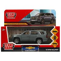 Машина металл CHEVROLET TAHOE 12 см, двери, багаж, инерц, темно серый , кор. Технопарк в кор.2*36шт