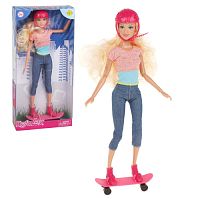 Игровой набор Defa Lucy.  «На прогулке». 1 кукла, 2 предм.в компл., кор. 8375 pink