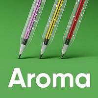 Ручка шариковая "AROMA" узел игольчатый 0.7 мм, бесстержневая, чернила синие премиум ароматизированные на масляной основе, МИКС