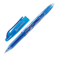 Ручка гелевая BRAUBERG стираемая, узел 0,5 мм, линия 0,35 мм, синяя (арт.GP135)