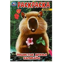 Пушистые друзья капибары. Раскраска. 145х210 мм. Скрепка. 16 стр. Умка. в кор.50шт 978-5-506-09547-7