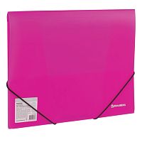Папка на резинках BRAUBERG "Neon", неоновая, розовая, до 300 листов, 0,5 мм, 227462