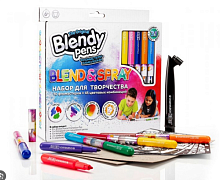 Набор фломастеров-хамелеонов «Blendy pens» (10 шт.) c раскрасками, трафаретами и аэрографом